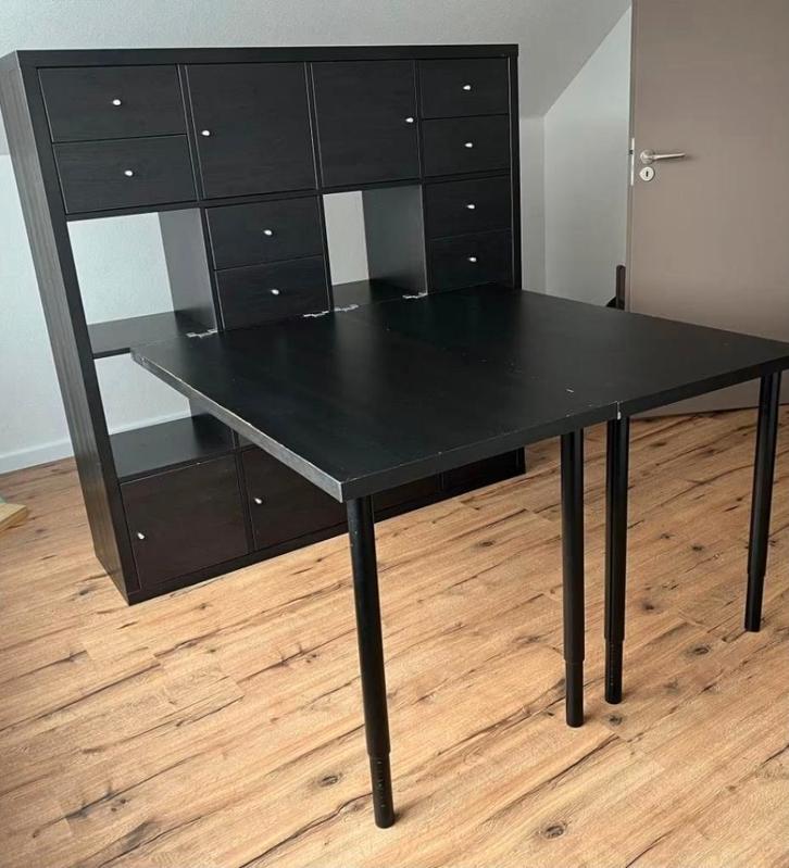 1x ikea kallax BUREAU BLAD ZWART, Huis en Inrichting, Bureaus, Zo goed als nieuw, Bureau, Ophalen