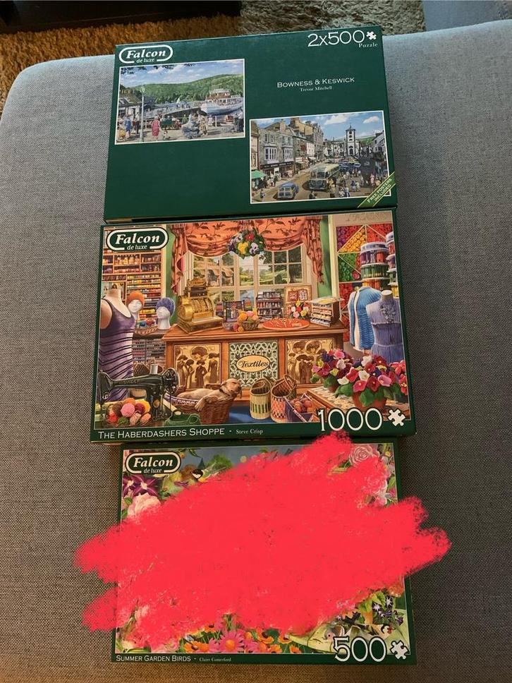 Diverse falcon puzzels, Hobby en Vrije tijd, Denksport en Puzzels, Zo goed als nieuw, 500 t/m 1500 stukjes, Ophalen of Verzenden