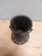Bronzen cloisonné vaas – Chinees emailwerk (hoogte 23 cm), Antiek en Kunst, Ophalen of Verzenden