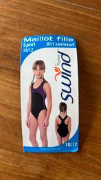 Swind Eén keer gedragen badpak zwart paars maat 146 10-12jr, Meisje, Swind, Sport- of Zwemkleding, Zo goed als nieuw