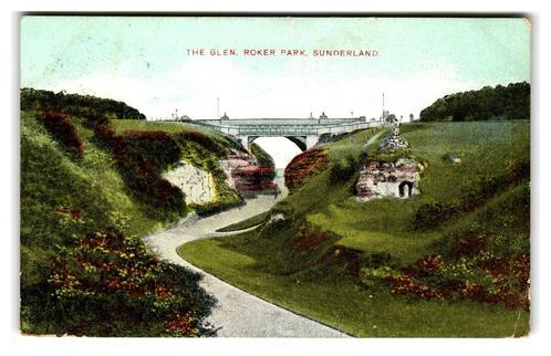 Sunderland, The Glen. Roker Park, Verzamelen, Ansichtkaarten | Buitenland, Gelopen, Engeland, Voor 1920, Verzenden