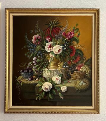 Schilderij pronkstilleven op paneel. Thomas Heesakkers. beschikbaar voor biedingen