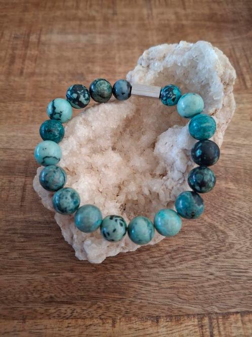 Natuurkralen armband met Turkoois, Sieraden, Tassen en Uiterlijk, Armbanden, Nieuw, Overige materialen, Blauw, Met bedels of kralen