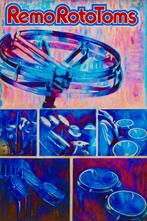 REMO ROTOTOMS Chrome, Black, White vintage/pre-owned, Gebruikt, USA, Ophalen of Verzenden, Trommel