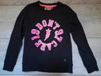 Vingino trui sweater zwart roze Niena mt 8 / 128, Meisje, Trui of Vest, Ophalen of Verzenden, Zo goed als nieuw
