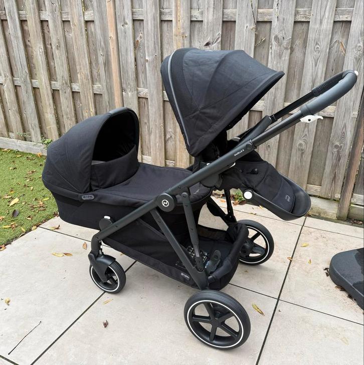 Cybex Gazelle S Duowagen - Zwart, Kinderen en Baby's, Kinderwagens en Combinaties, Zo goed als nieuw, Overige merken, Duowagen