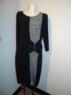 Joseph Ribkoff stretch jurk zwart wit voorkant sier rits 44, Kleding | Dames, Jurken, Verzenden, Zwart, Maat 42/44 (L), Joseph Ribkoff