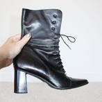 Mooie Leren Dungelmann Veterlaarsjes s1 (Maat 40½) € 95,-, Kleding | Dames, Zwart, Lage of Enkellaarzen, Ophalen of Verzenden