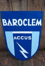 Pracht dubbelzijdig emaille bord Baroclem Accus., Reclamebord, Gebruikt, ., Ophalen of Verzenden