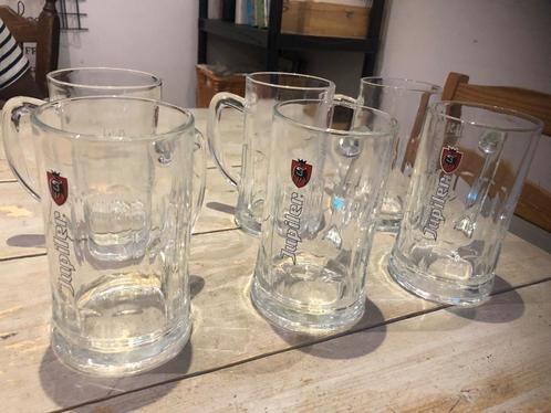 Zes bierpullen van Jupiler (nieuw, 0,5 liter), Verzamelen, Glas en Borrelglaasjes, Nieuw, Bierglas, Ophalen of Verzenden