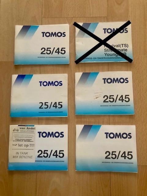 5X TOMOS HANDLEIDING, Fietsen en Brommers, Brommers | Tomos, Zo goed als nieuw, Overige modellen, Ophalen of Verzenden