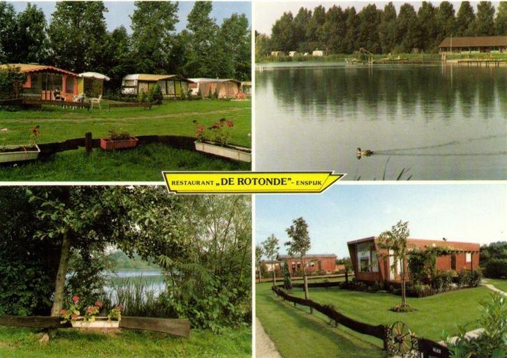 Restaurant De Rotonde, Enspijk - 4 afb recreatiecentrum - on, Verzamelen, Ansichtkaarten | Nederland, Ongelopen, Noord-Brabant