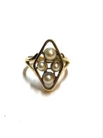 14k gouden ring met parels, ., Ophalen of Verzenden, ., Dame
