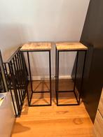 Staal met houten statafels / plantentafels /zuilen, Ophalen, Zo goed als nieuw