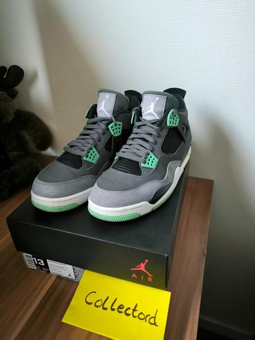 Jordan retro 4 aj4 green glow 47.5 eu 13 us, Kleding | Heren, Schoenen, Gedragen, Sneakers of Gympen, Overige kleuren, Ophalen of Verzenden