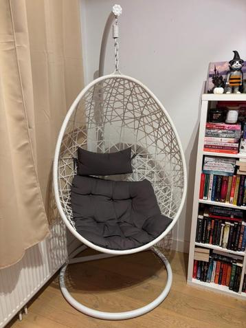 Hangstoel swing met standaard - wit - ø104x200 cm beschikbaar voor biedingen
