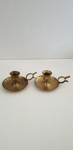 1118) retro messing blaker , set van twee kandelaars, Ophalen of Verzenden, Koper of Brons
