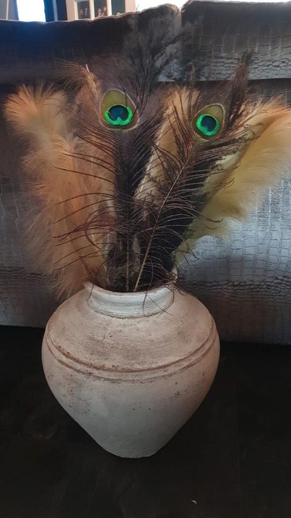 TOM vaas., Huis en Inrichting, Woonaccessoires | Vazen, Zo goed als nieuw, Overige kleuren, Minder dan 50 cm, Glas, Ophalen