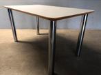 Design eettafel / bureau | Jan des Bouvrie voor Pastoe, Ophalen, Metaal, 100 tot 150 cm, Vintage design Jan des Bouvrie