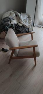 Vintage fauteuil met houten frame, Hout, Gebruikt, Minder dan 75 cm, Vintage