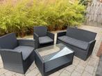 Zwarte Wicker Loungeset - 4 Zitplaatsen GRATIS, Ophalen, 4 zitplaatsen, Gebruikt, Loungeset