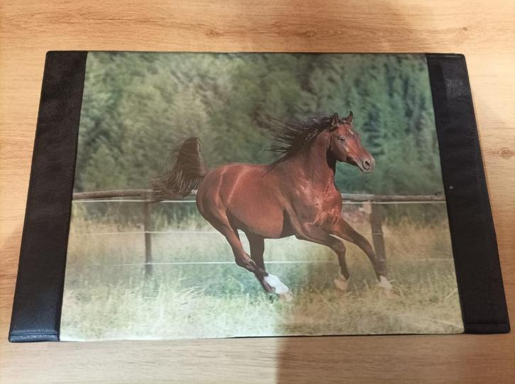 Bureauonderlegger met bruin paard – prachtig design!, Diversen, Bureau-accessoires, Gebruikt, Ophalen of Verzenden