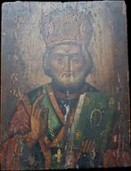 Oude Icoon Sint, Tempera op Hout, Ophalen of Verzenden