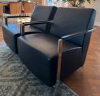 2 voor €750 | Harvink Fauteuil Stoel | Alowa | zwart leer, Huis en Inrichting, Fauteuils, Ophalen, Minder dan 50 cm, 75 tot 100 cm