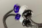 Trollbeads Diamond like Blauw, Wit en Zwart, Glas of Kristal, Nieuw, Ophalen of Verzenden, Trollbeads