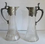 2 originele art nouveau karaffen decanters vr wijn WMF 40, Verzenden