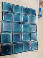 186 stuks antieke vierkante metrotegels petrol blauw 7,5x7,5, Antiek en Kunst, Antiek | Wandborden en Tegels, Ophalen