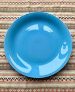 Vintage blauw bord, Gebruikt, Ophalen of Verzenden, Bord(en), Effen