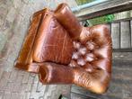 Lederen fauteuil, Huis en Inrichting, Fauteuils, Ophalen, Gebruikt, Minder dan 75 cm, Chesterfield style