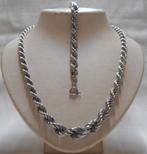 Zilveren vintage set Rope ketting met armband nr.1494
