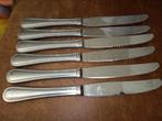 6 vintage, brocante messen, roestvrij staal., Ophalen of Verzenden