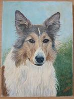 Oud olieverf  ( schotse collie ) L v d Steen ., Antiek en Kunst, Ophalen of Verzenden