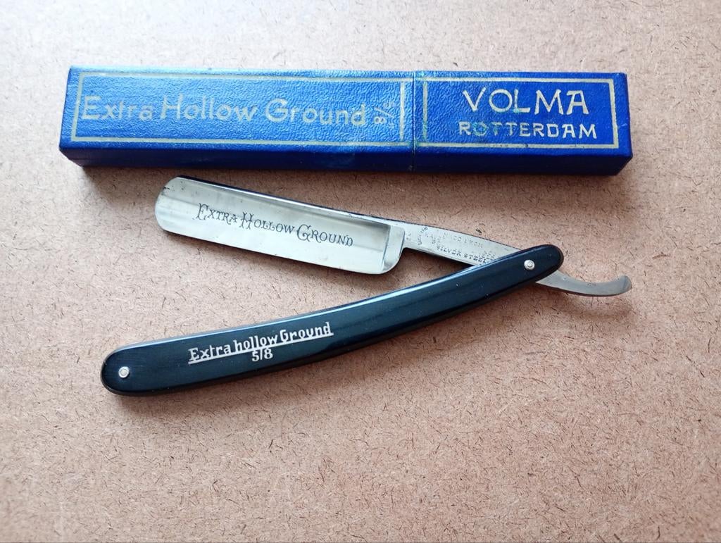 Antiek kappers mes in doosje, Ophalen of Verzenden