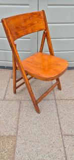 1 Vintage houten klapstoel jaren 70, Ophalen, Gebruikt, Bruin, Eén