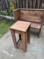 Tafel en bankje samen, 1 kruk, Ophalen of Verzenden, Zo goed als nieuw, 60 tot 90 cm