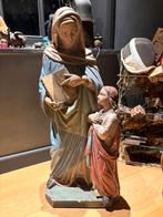 Oud heilig kerk beeld Anna met maria 1 meter hoog, Antiek en Kunst, Antiek | Religie, Ophalen of Verzenden