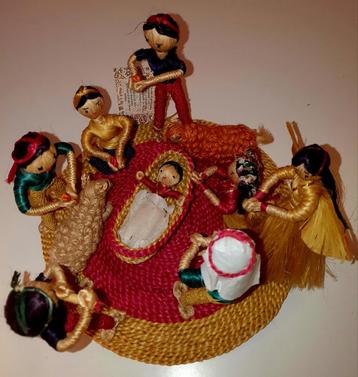 Vintage kerst tafreel (kerststal) hand gemaakt mexicaans beschikbaar voor biedingen