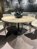 Richmond interiors Eettafel Hampton Travertin, Overige materialen, Luxe, Rond, Ophalen of Verzenden