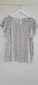 H&M blouse maat M wit met zwart z.g.a.n., Maat 38/40 (M), H&M, Ophalen of Verzenden, Wit