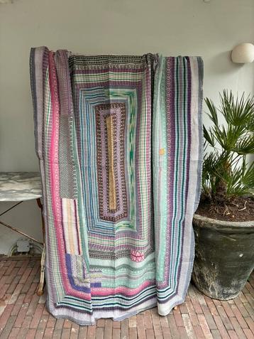 Vintage Kantha Quilt Deken Sari India beschikbaar voor biedingen
