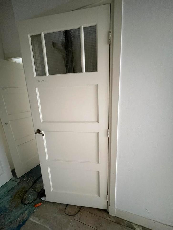 Originele paneeldeuren. Jaren 30 deuren, Doe-het-zelf en Verbouw, Deuren en Horren, Gebruikt, Binnendeur, 200 tot 215 cm, Glas
