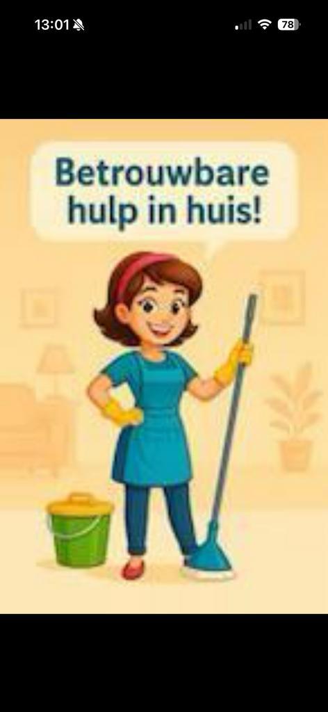 Hulp in en om het huis aangeboden, Diensten en Vakmensen, Huishoudelijke hulp, Koken, Schoonmaken, Strijken, Wassen