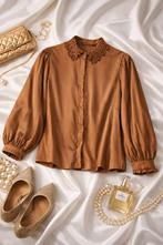 Prachtige blouse Nukus L, Kleding | Dames, Blouses en Tunieken, Bruin, Maat 42/44 (L), Ophalen of Verzenden, Zo goed als nieuw