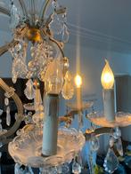 Brocante Kroonluchter met Kaarslampen, Huis en Inrichting, Ophalen, Gebruikt, Glas