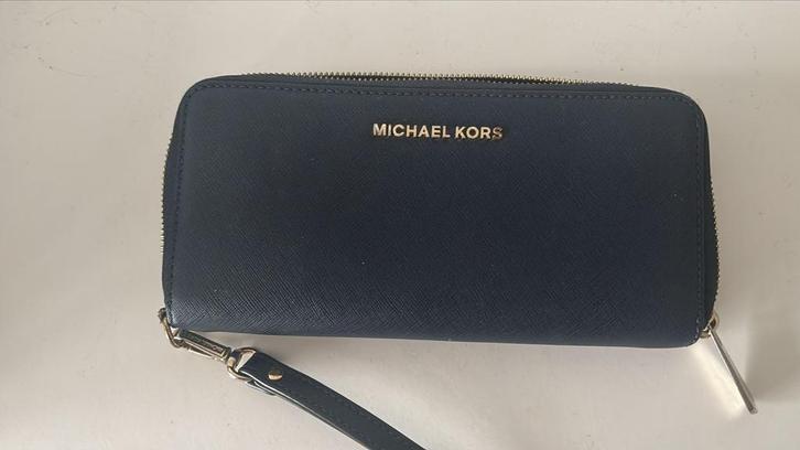 Mooie Michael Kors Portemonnee, Sieraden, Tassen en Uiterlijk, Portemonnees, Zo goed als nieuw, Overige merken, Blauw, Leer, Ophalen of Verzenden