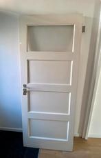 Jaren 30 paneeldeur met glas, Doe-het-zelf en Verbouw, Deuren en Horren, 80 tot 100 cm, Binnendeur, Ophalen of Verzenden, 200 tot 215 cm